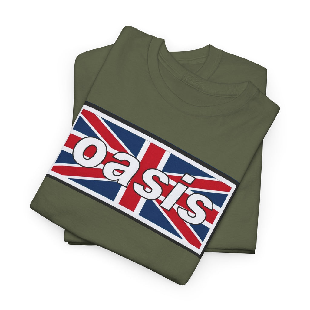 Oasis Union Jack Tee — British Rock Band Vintage-Inspired T-Shirt