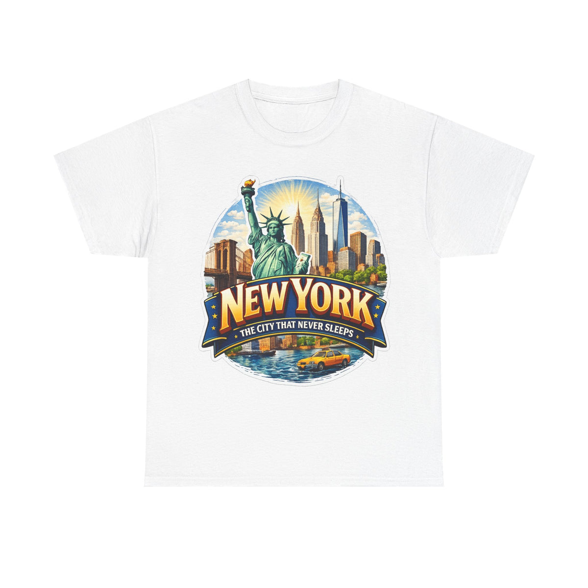 New York City T-Shirt - 'The City That Never Sleeps' Vintage Skyline Tee