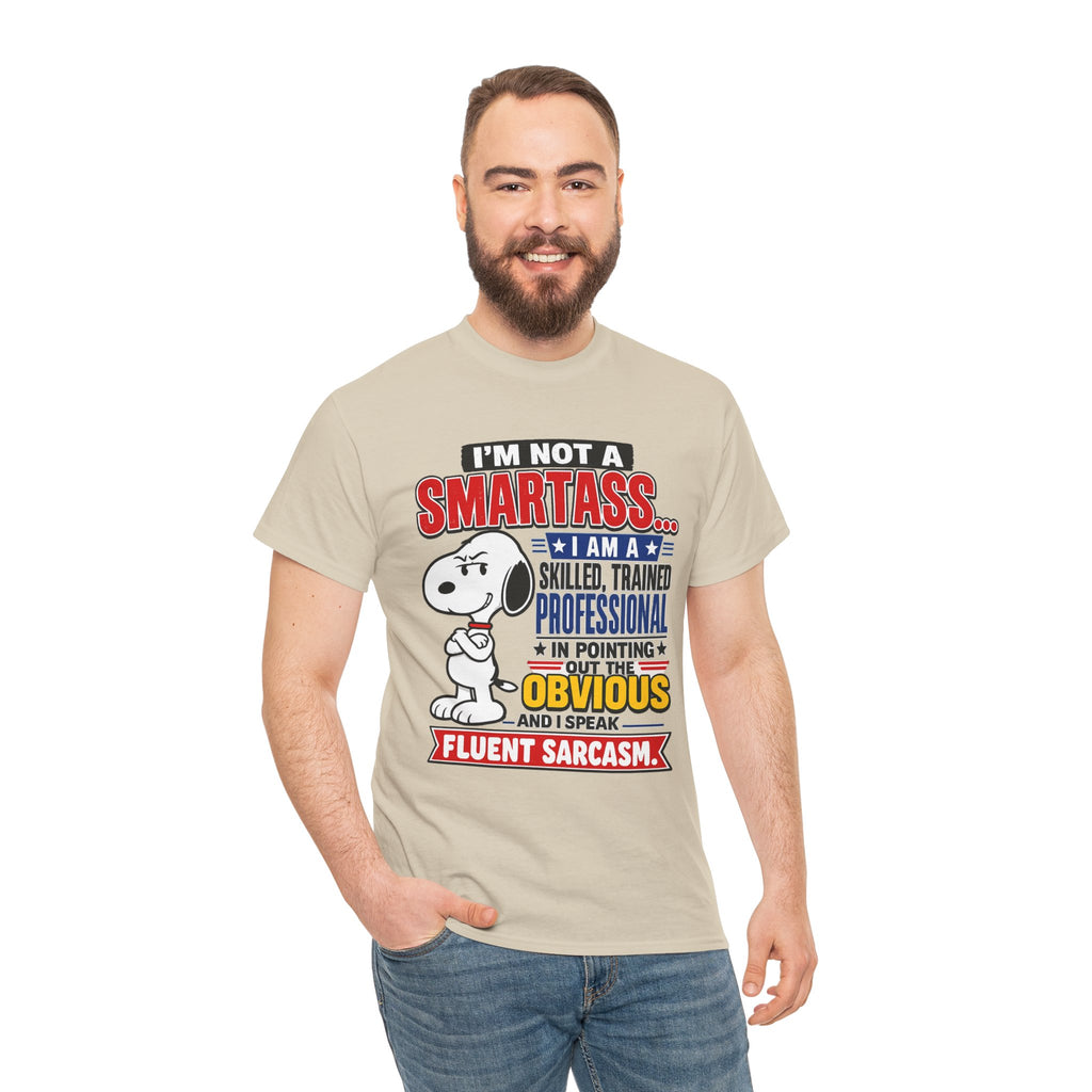 Snoopy Sarcasm T-Shirt – “I’m Not a Smartass… I Speak Fluent Sarcasm” Graphic Tee