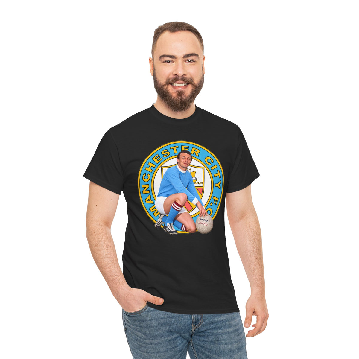 Mike Summerbee Manchester City Legend Retro Player Soccer T-Shirt
