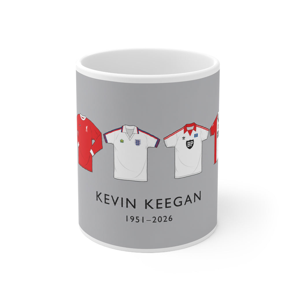 The Shirts of Kevin Keegan Memorial Football Jersey Mug — Ceramic Coffee Cup (11oz & 15oz)