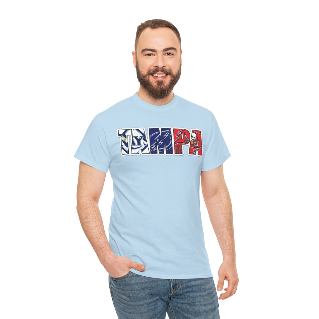 Tampa Block Letter Tee — Florida Flag Graphic T‑Shirt