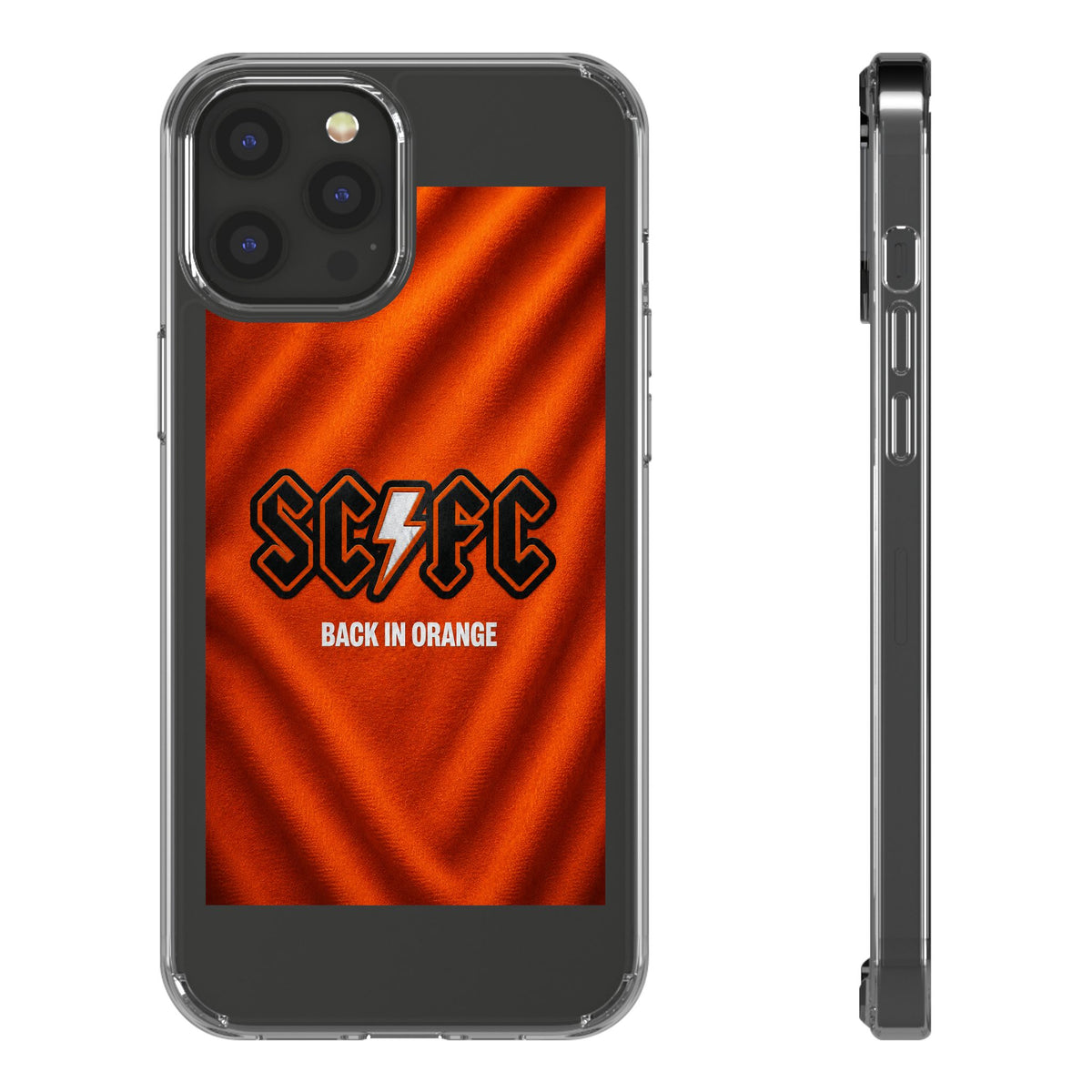 Salford CIty Inspired Phone Case — 'SCFC Back in Orange' Clear Protective Cover