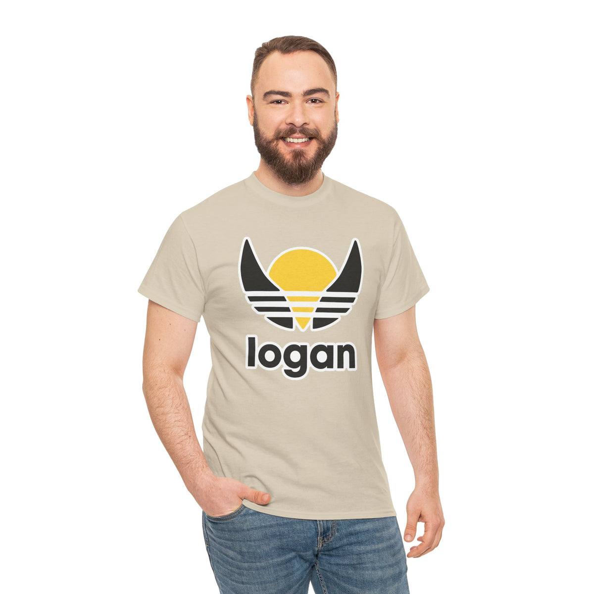 T‑Shirt — 'logan' Retro Sunrise Logo Cotton Tee