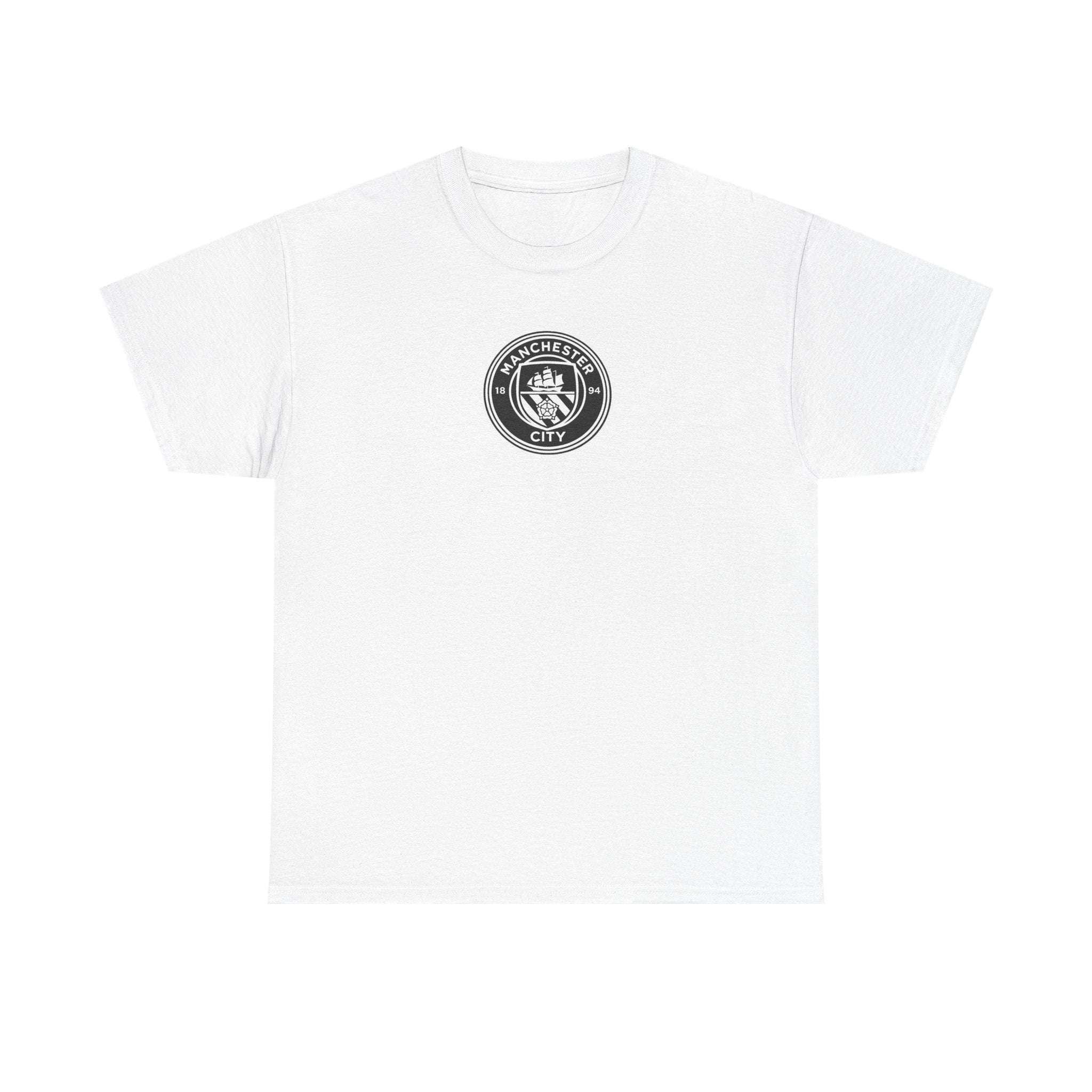 Man City Unofficial T-Shirt — Vintage Crest Logo Tee (Small Chest Emblem)