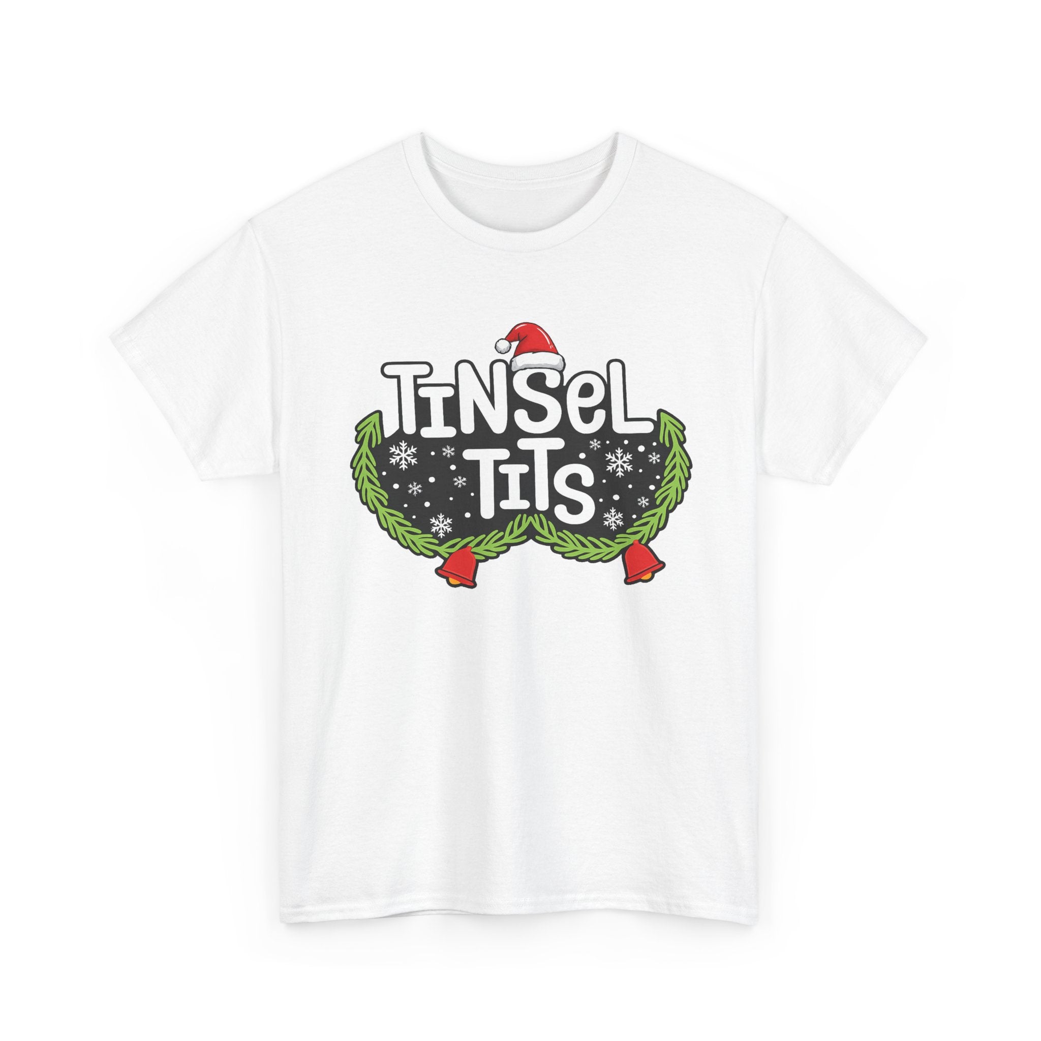 T-Shirt — "Tinsel Tits" Funny Christmas Wreath Holiday Tee