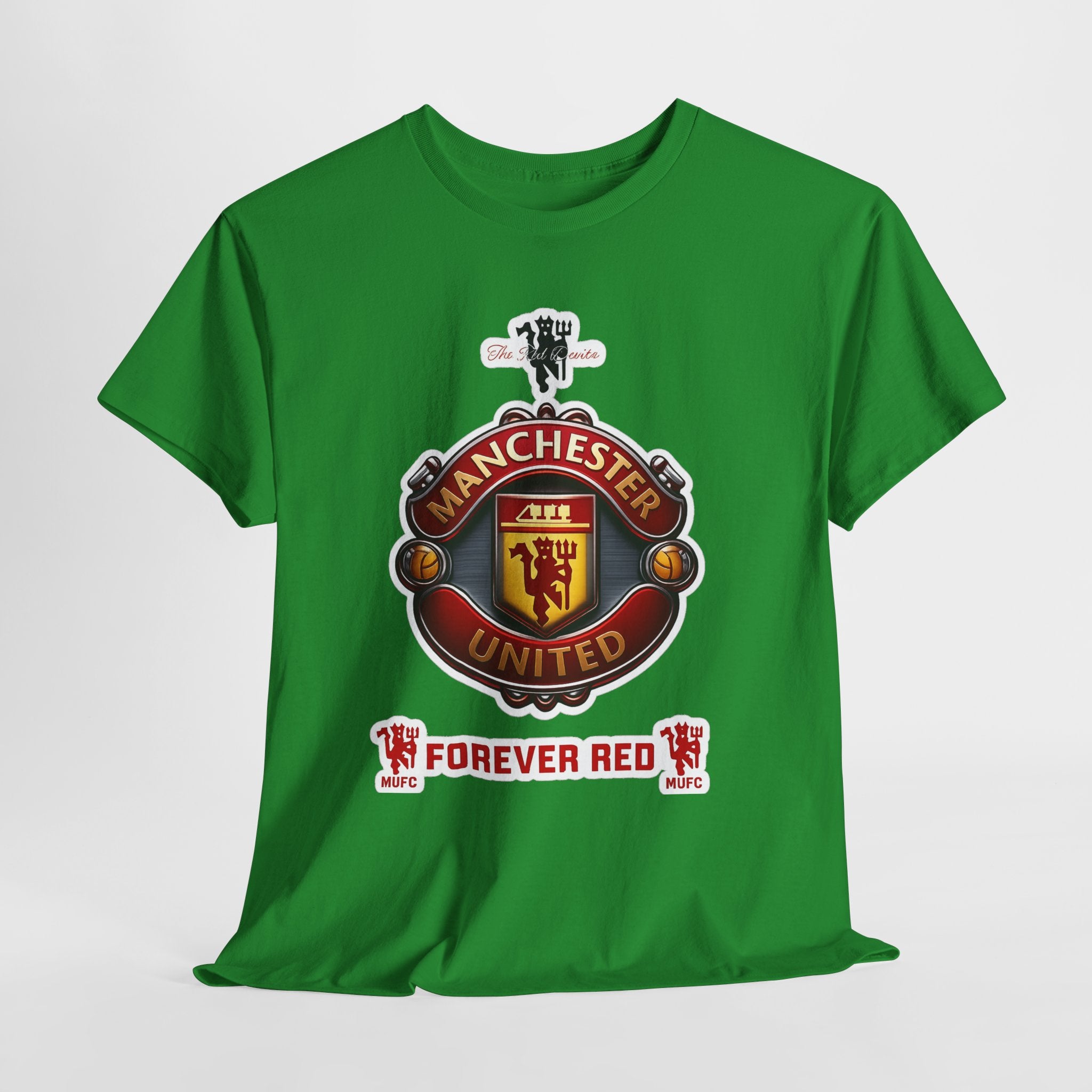 Manchester United Inspired Football Crest Tee — "Forever Red" Supporter Shirt