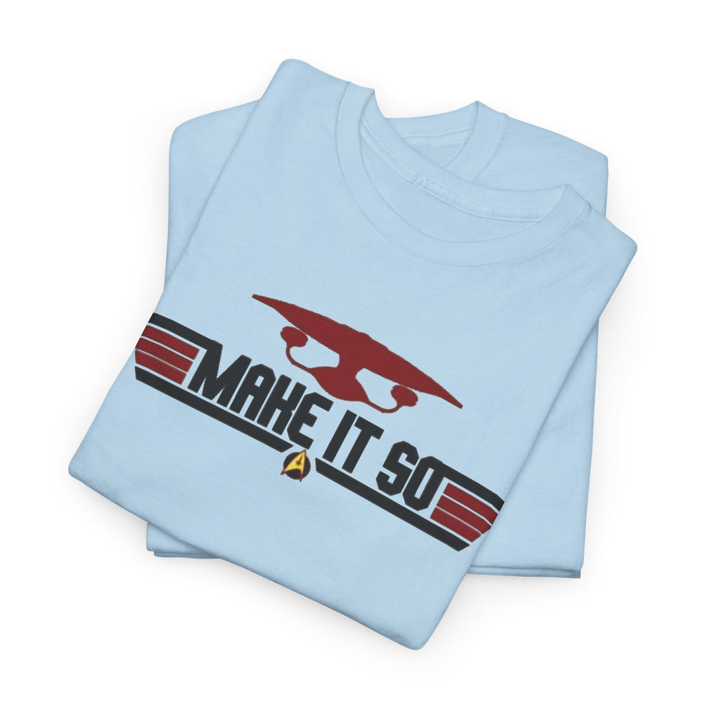 "Make It So" Sci‑Fi Graphic Tee — Retro Starship Emblem T-Shirt