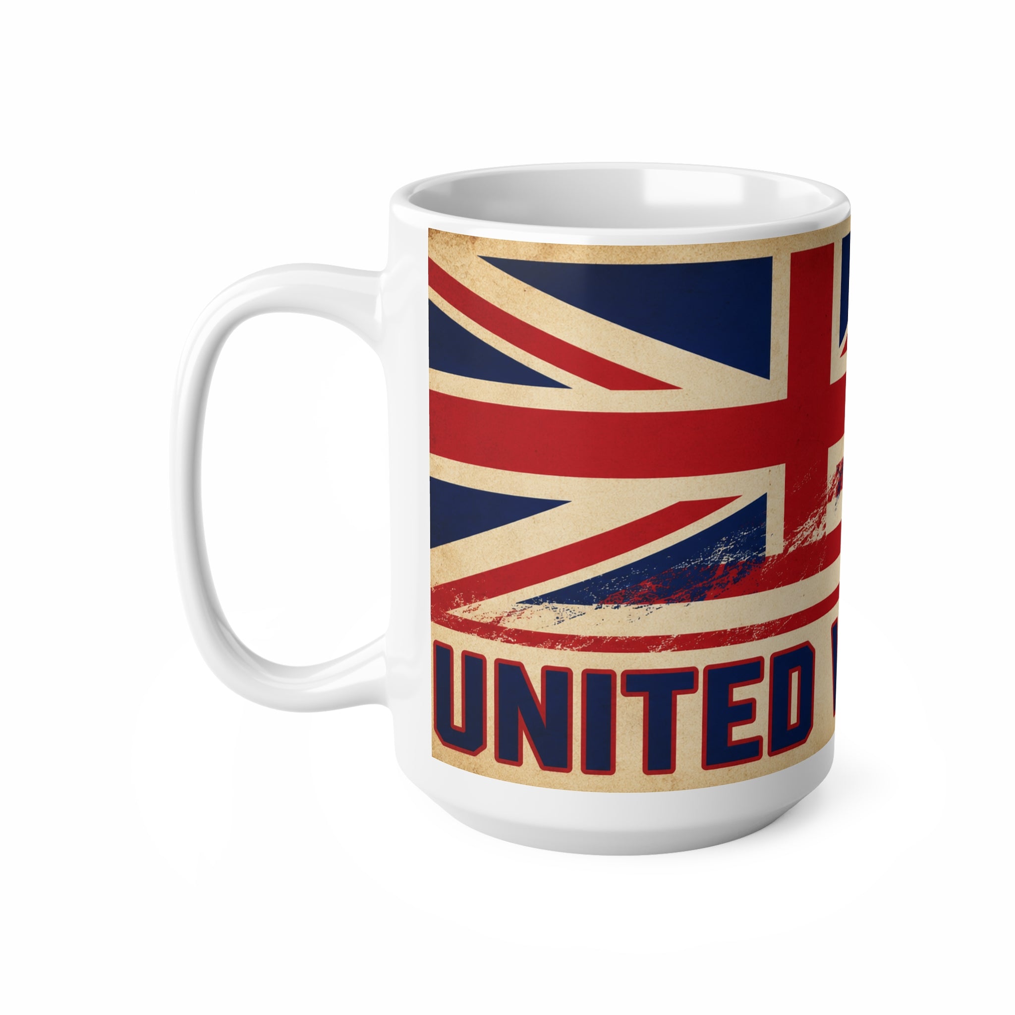United We Stand Ceramic Coffee Mug — Vintage UK & USA Flag 11oz/15oz