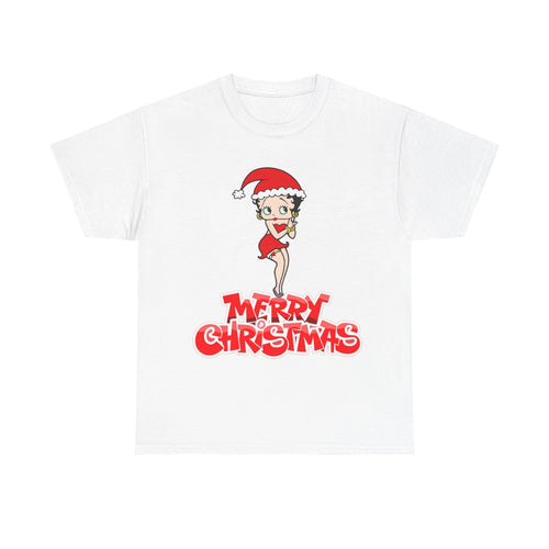 Christmas Betty Boop Tee - 'Merry Christmas' Holiday Graphic Shirt