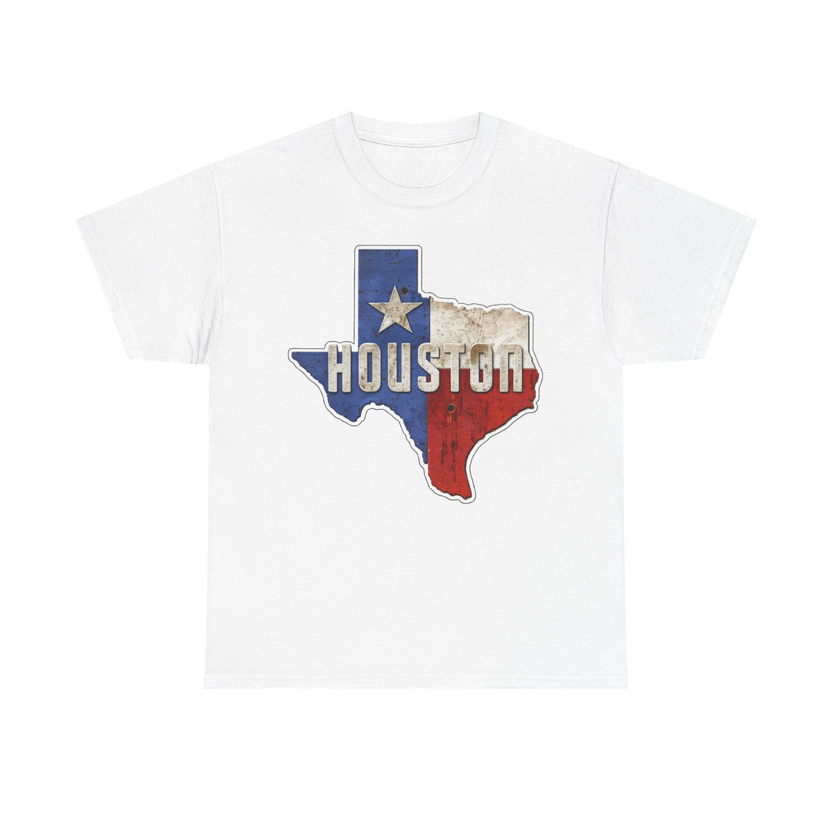 Houston Texas Flag Graphic Tee — Vintage State Outline T-Shirt
