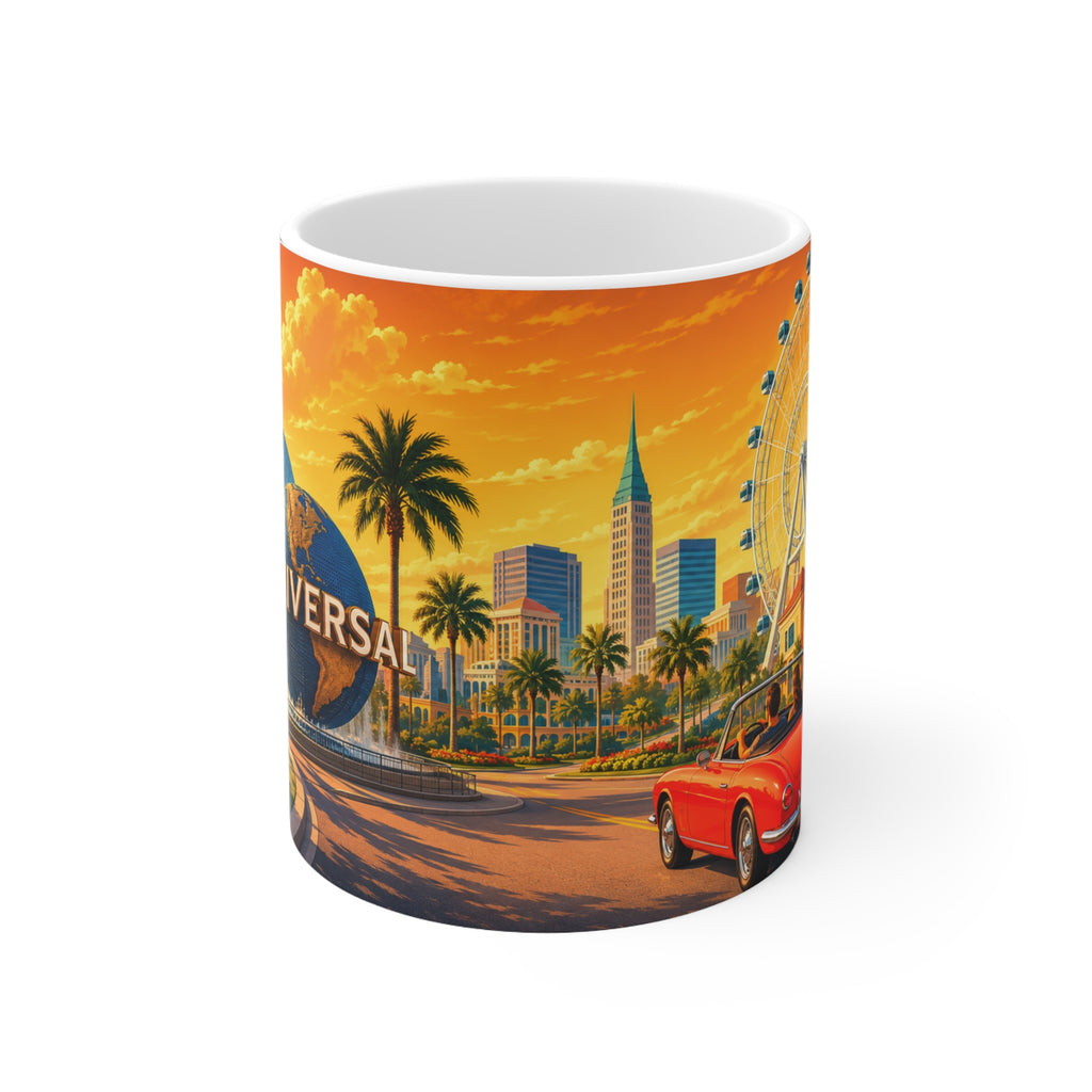 Orlando Florida Retro Sunset Mug — Vintage Theme Park Coffee Cup