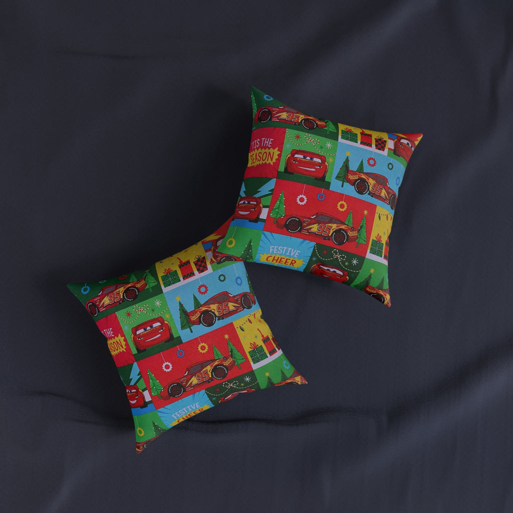 Cars Lightning McQueen Holiday Throw Pillow — Festive Kids Christmas Decor
