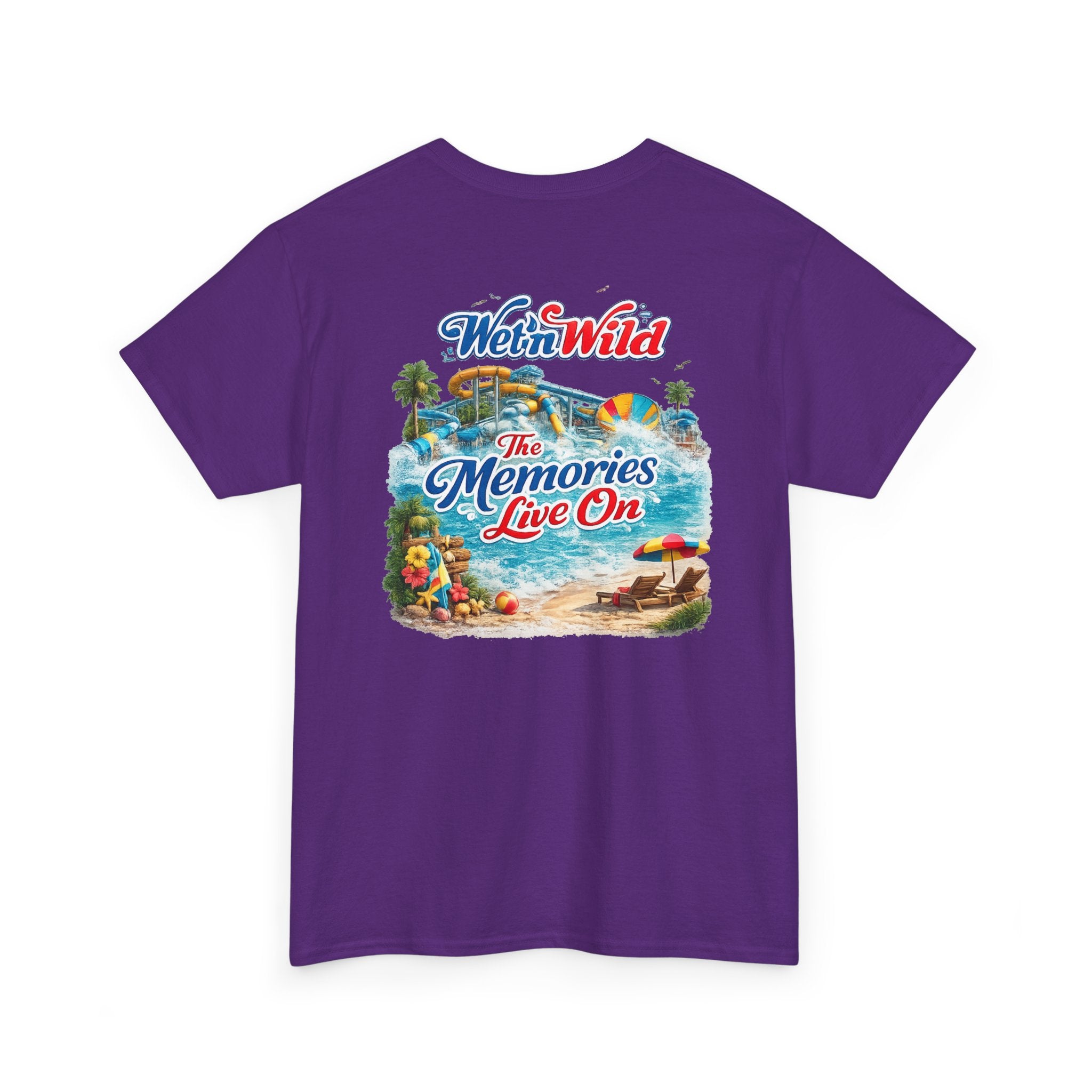 Wet'n Wild Beach Tee — "The Memories Live On" Retro Island Graphic Shirt