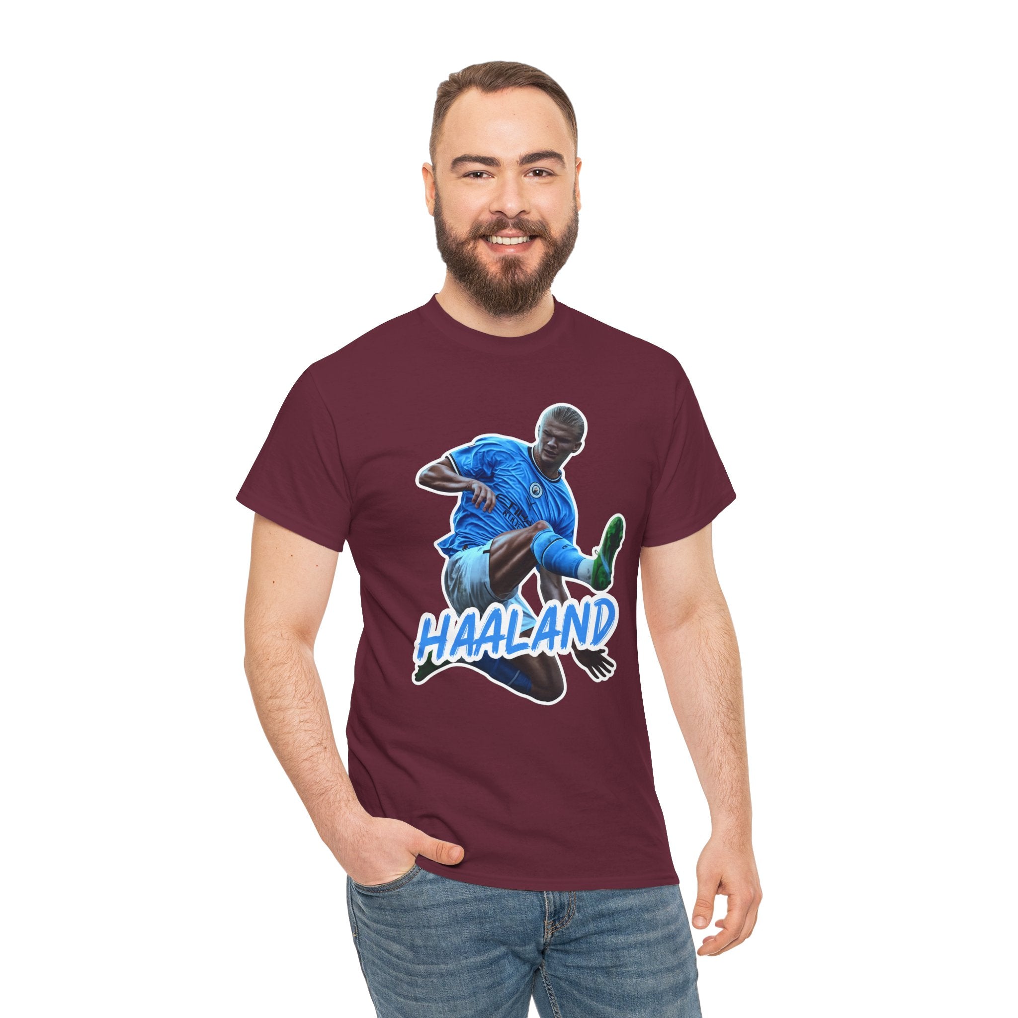 Erling Haaland Manchester City Soccer T‑Shirt – Dynamic Action Graphic Tee