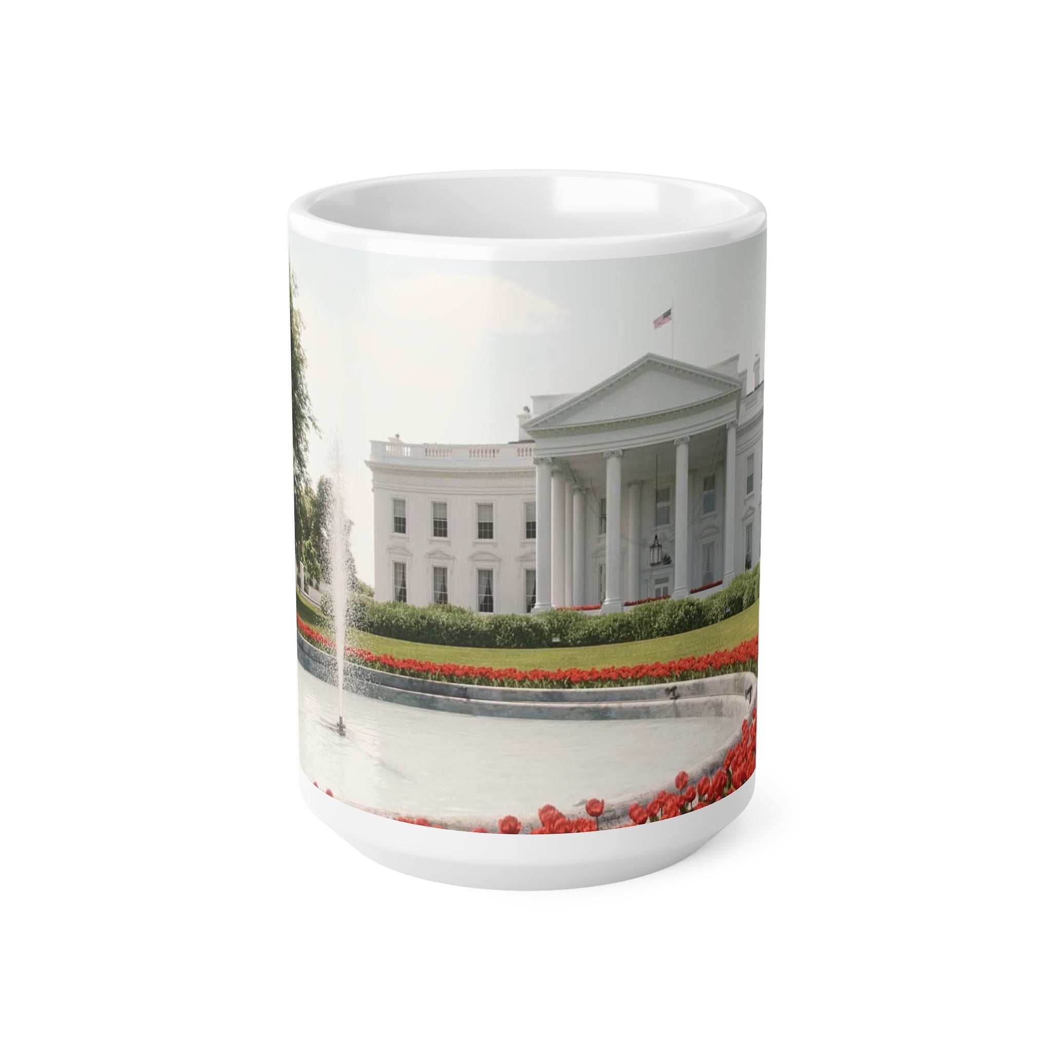 White House Garden Scenic Ceramic Coffee Mug — 11oz & 15oz