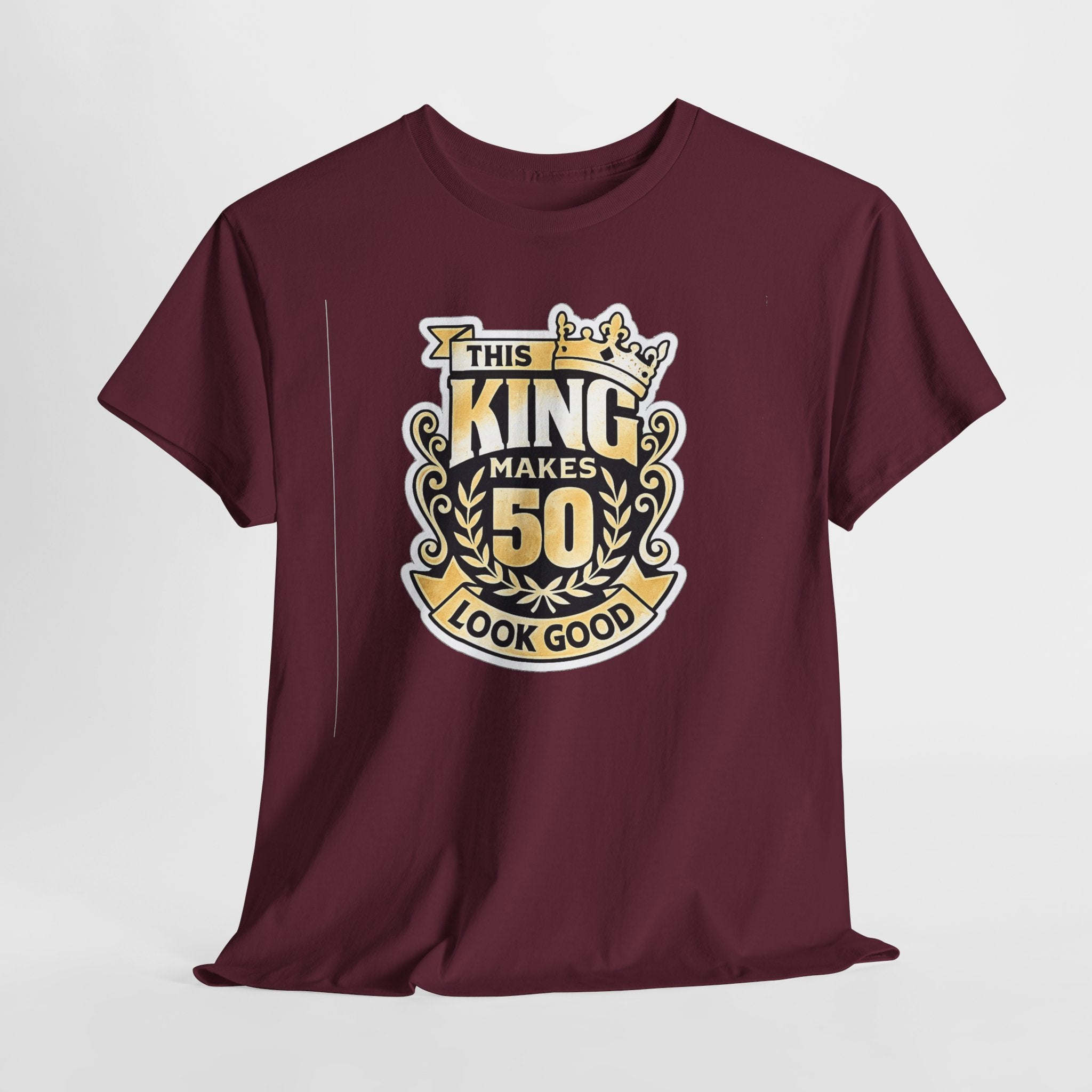 50th Birthday King T-Shirt – "This King Makes 50 Look Good"