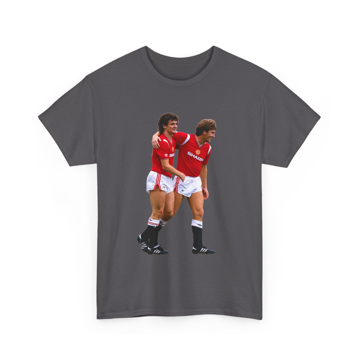 Hughes and Whiteside Manchester United Legend Teammates Graphic Cotton T-Shirt / Tee
