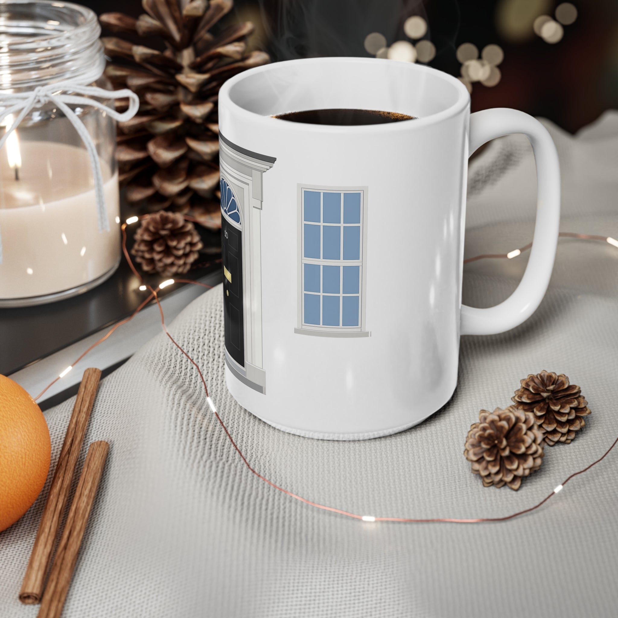 10 Downing Street Door Ceramic Coffee Mug — British Political Landmark 11oz/15oz
