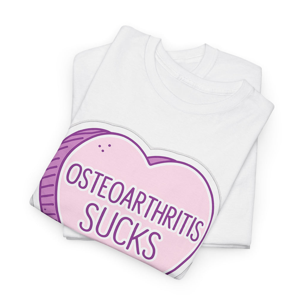 Osteoarthritis Sucks T-Shirt — Pink Heart Awareness Tee