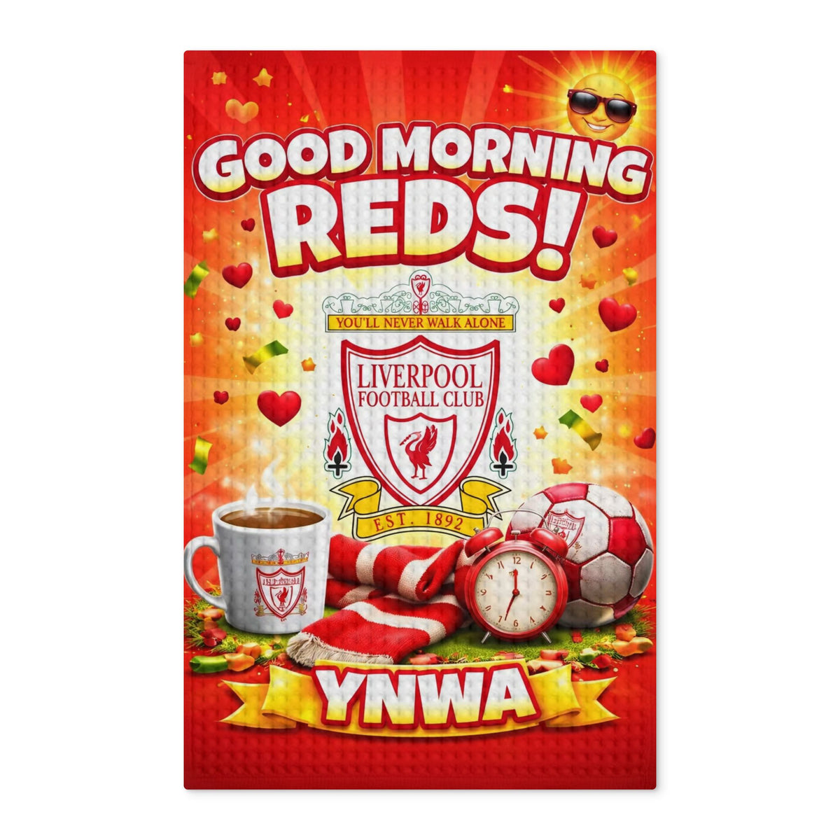 Liverpool 'Good Morning Reds' Tea Towel — YNWA Football Kitchen Towel