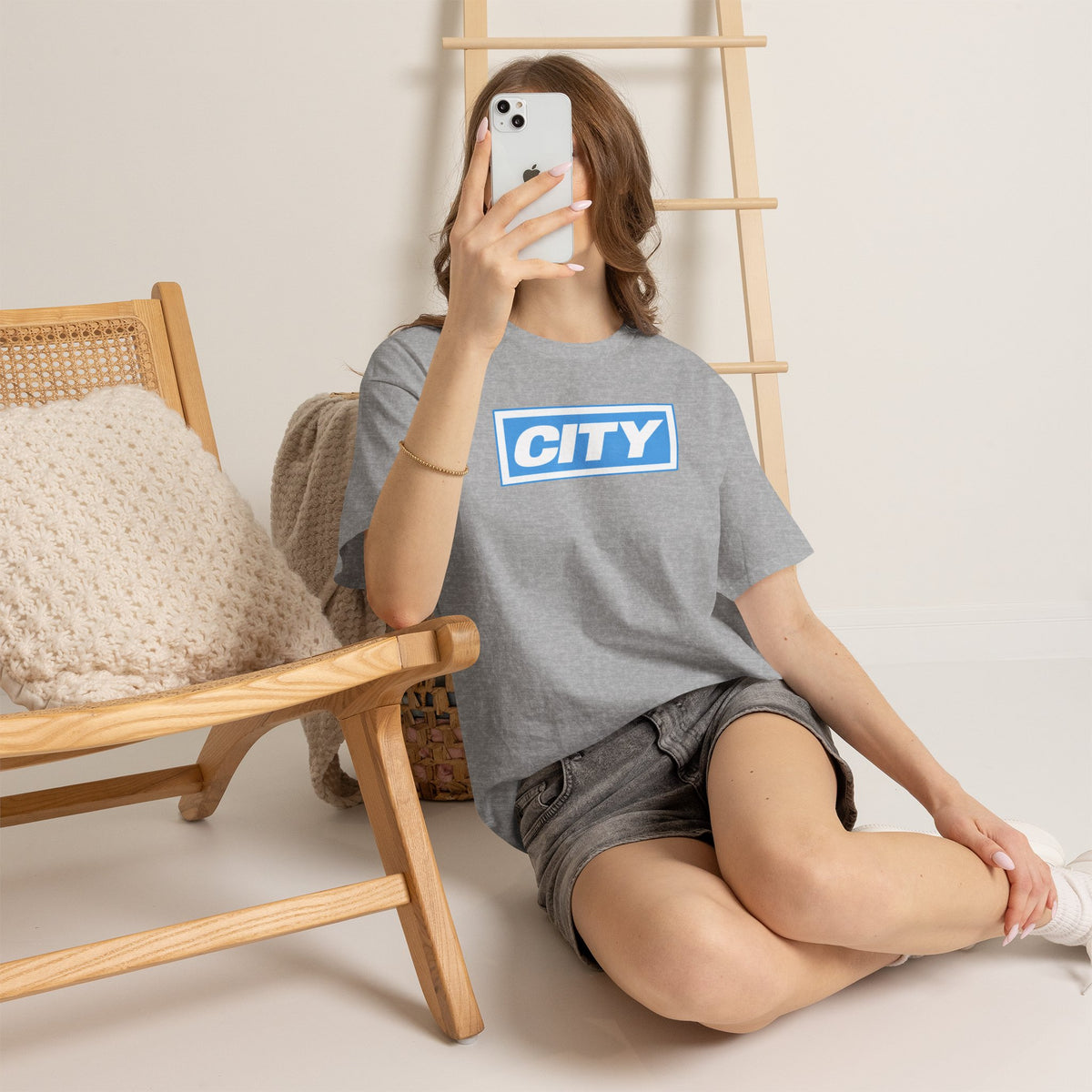 City Logo T-Shirt — Bold Blue Box Graphic Tee