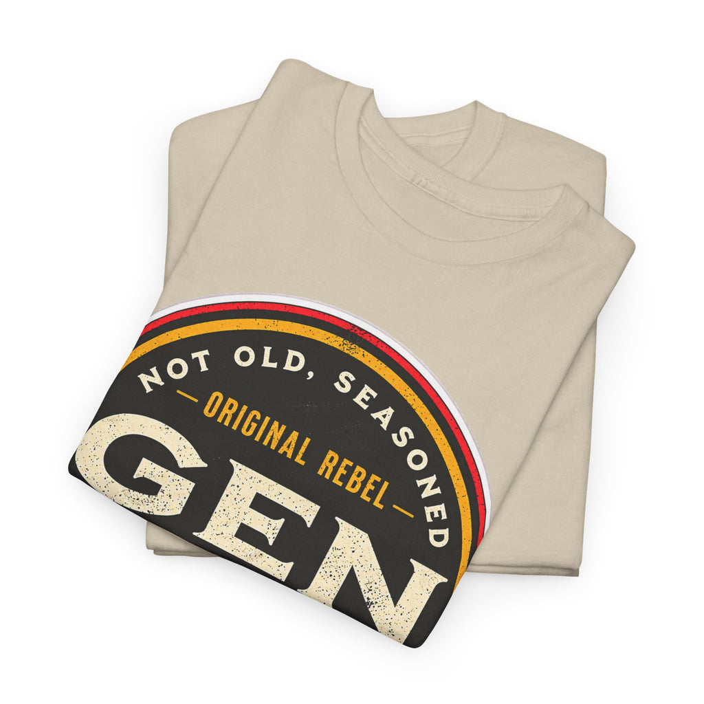 Gen X Tee - 'Not Old, Seasoned' Vintage Rebel Graphic T-Shirt (1965-1980)