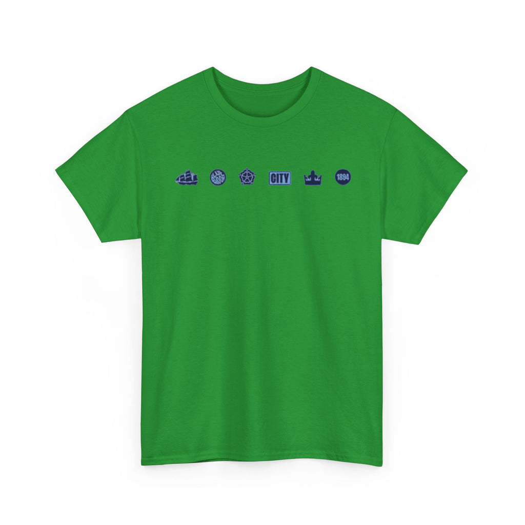 Manchester City Minimal City Icons Tee — Navy Skyline Icons Chest Print