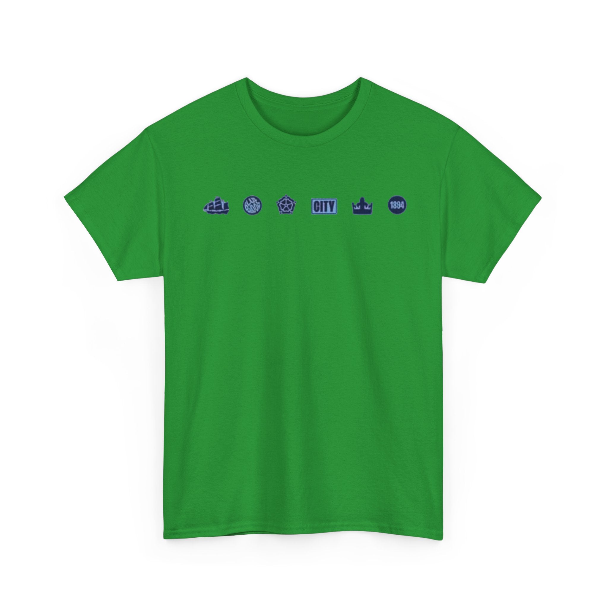 Manchester City Minimal City Icons Tee — Navy Skyline Icons Chest Print