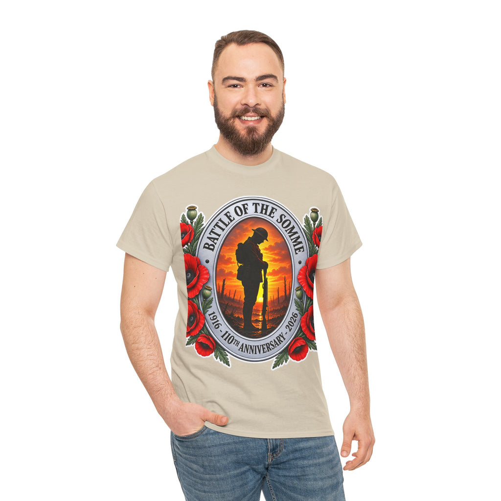 Battle of the Somme Memorial Cotton T-Shirt — 100th Anniversary Poppy Tribute