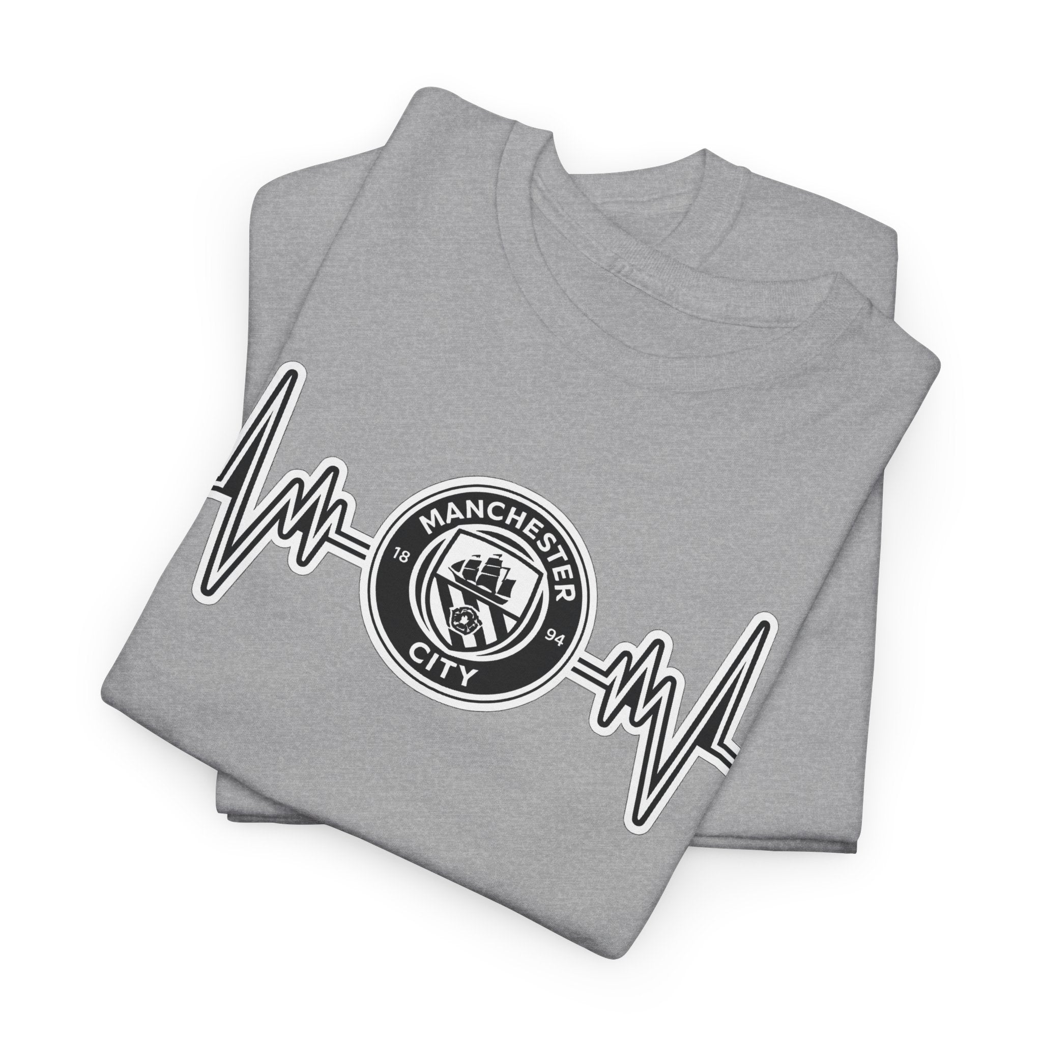Manchester City Heartbeat Logo T-Shirt — Emergency Medical Services Pulse Tee