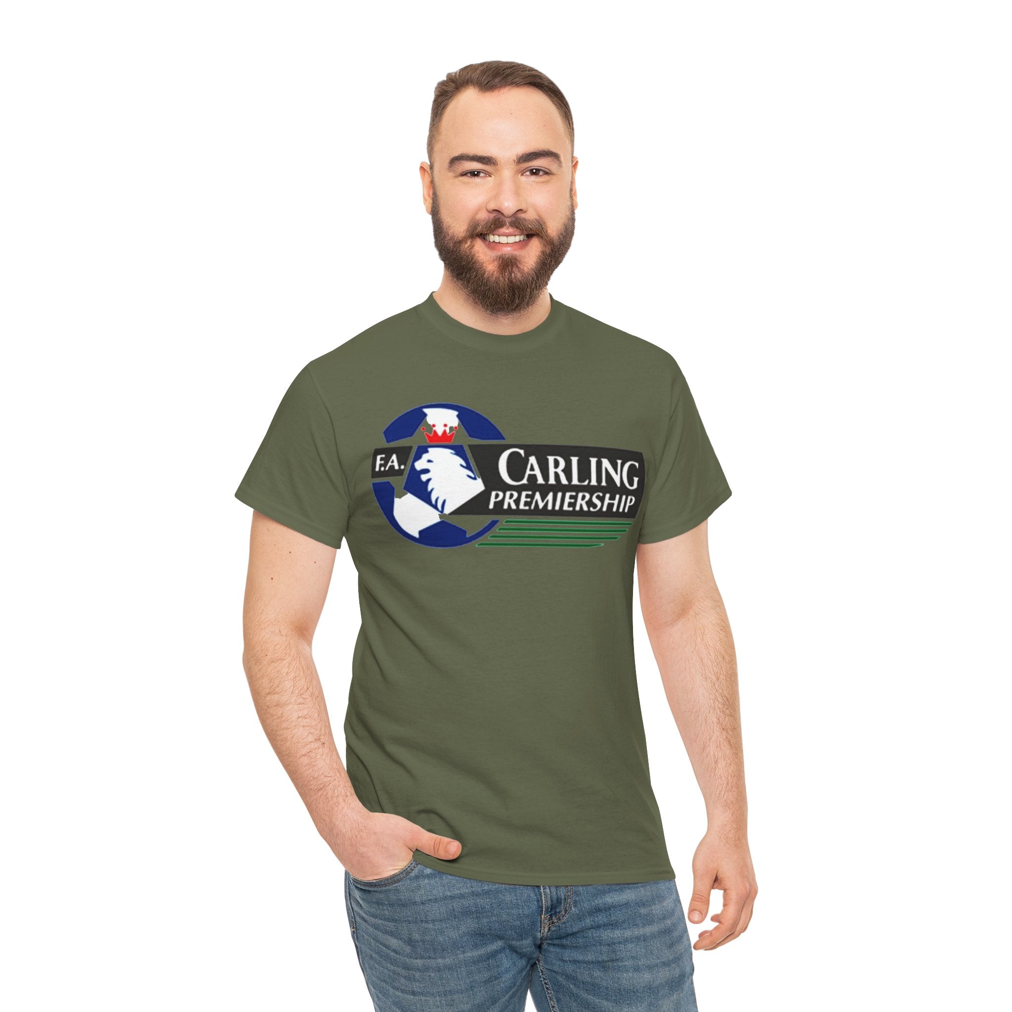 Carling Premiership Soccer Logo Tee — Vintage Football T‑Shirt