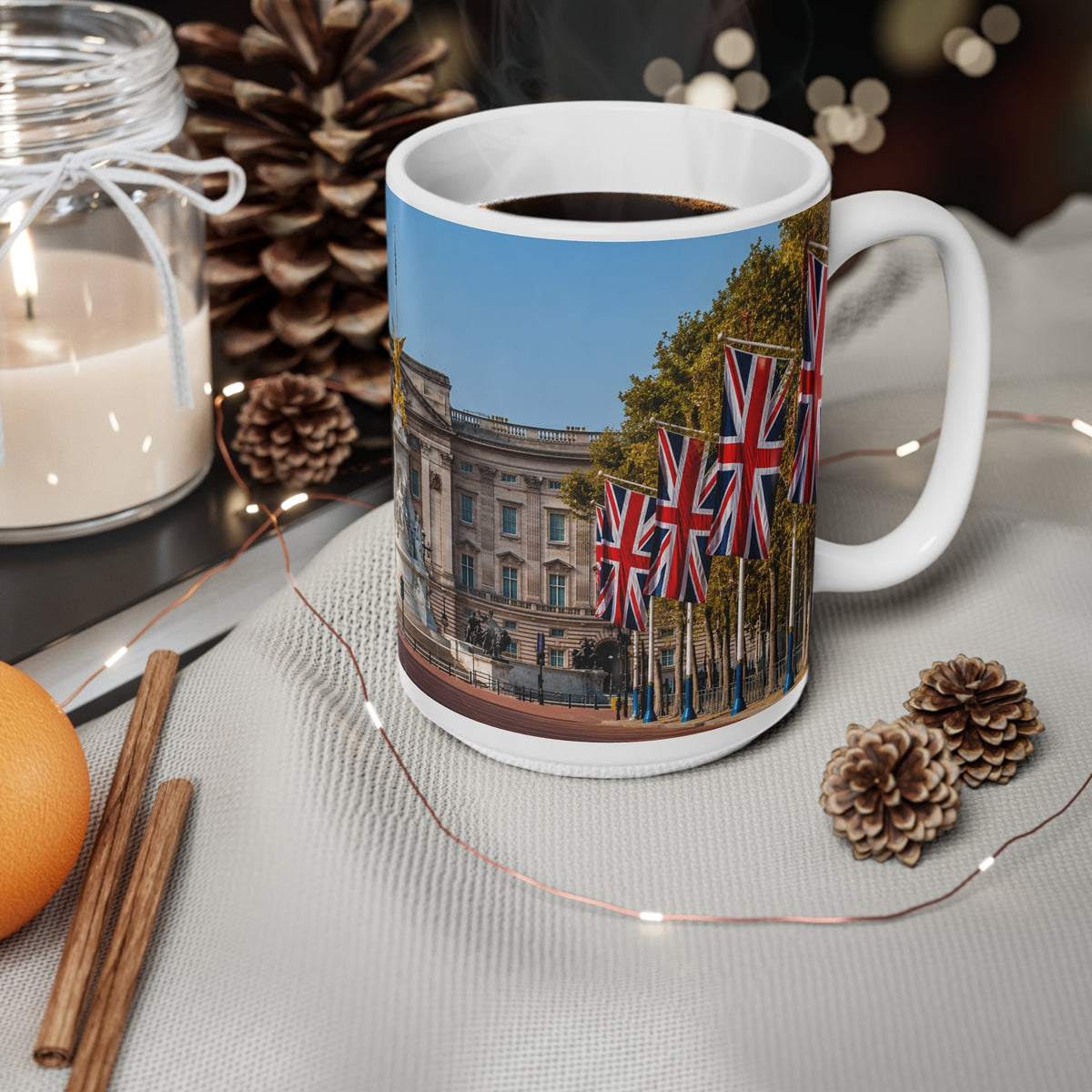 Buckingham Palace Photo Mug – Union Jack London Souvenir Coffee Cup (11oz, 15oz)