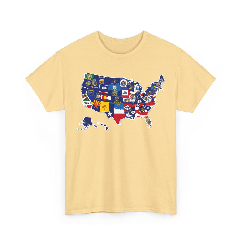 USA Map Flag T-Shirt — United States State Flag Map Tee