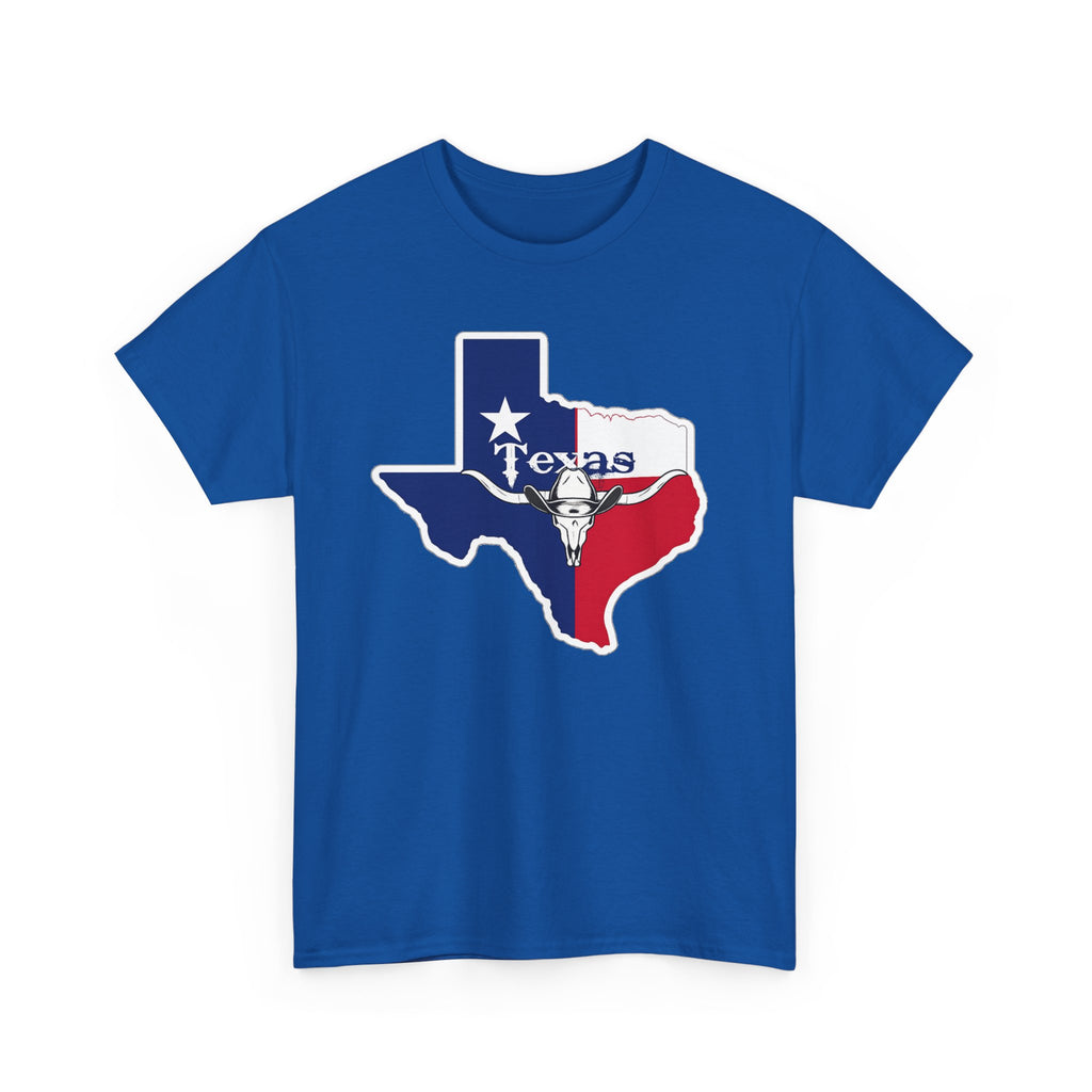 Texas Flag Outline T-Shirt — Lone Star State Map Tee with 'Texas' Text