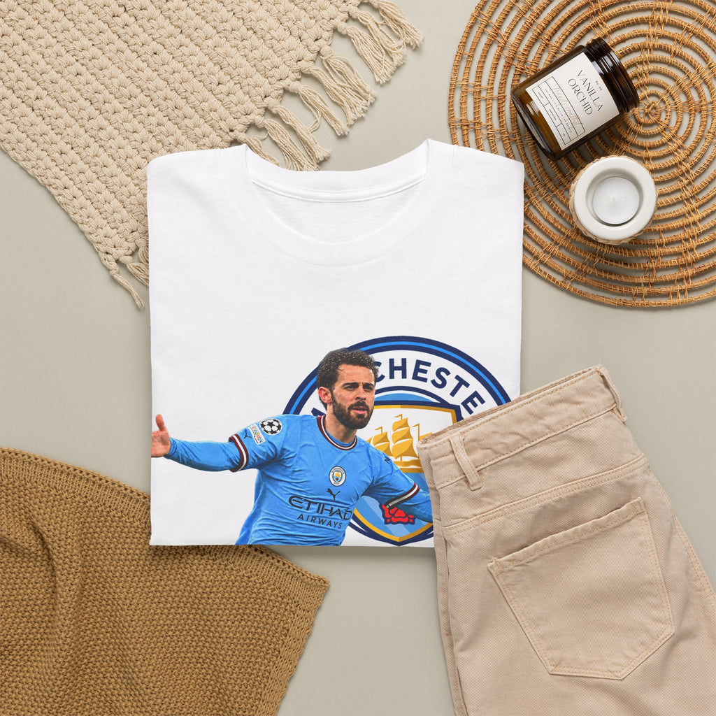 Bernardo Silva Manchester City Football Club Graphic Tee — Celebratory Player Design