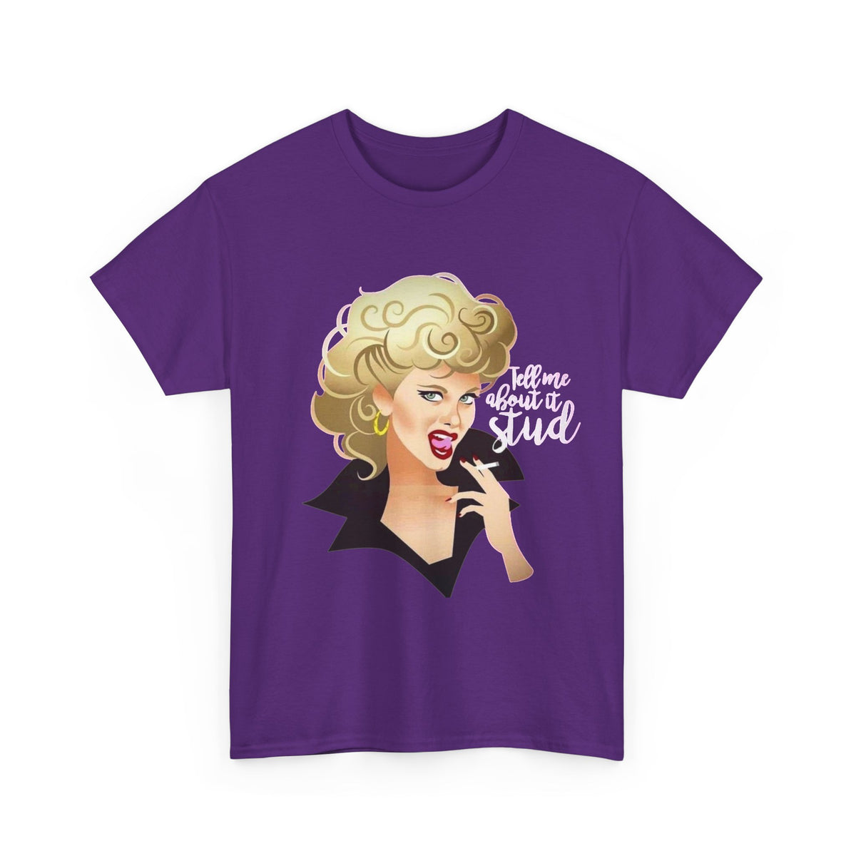 Retro Glam T‑Shirt — 'Tell Me About It, Stud' Vintage Pop Art Tee