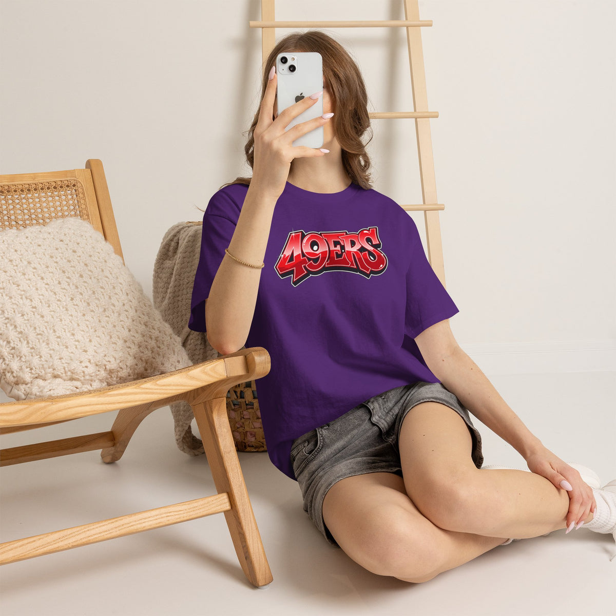 T-Shirt — '49ERS' Red Graffiti Sports Logo Tee