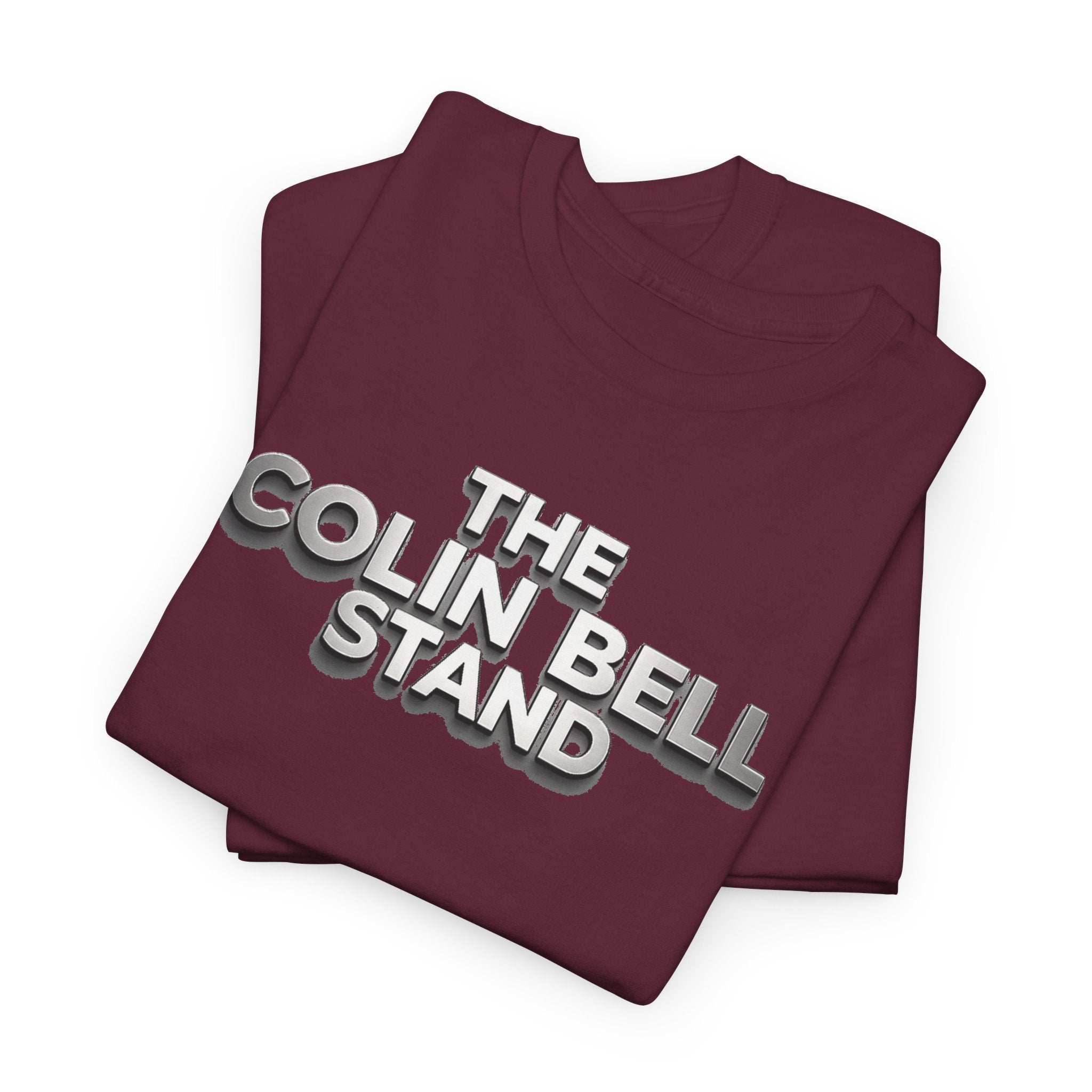 T-Shirt — “The Colin Bell Stand” Retro Chrome Text Tee