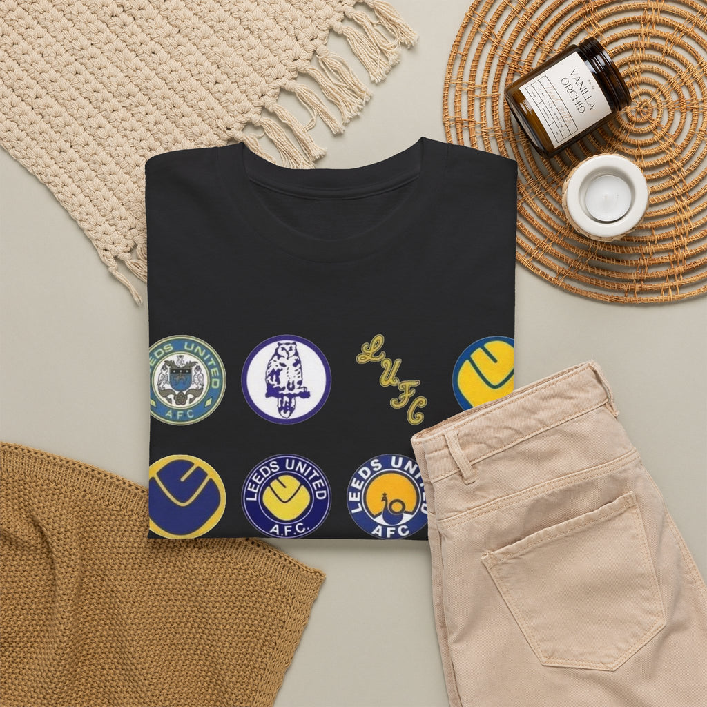 Leeds United Retro Crest Cotton T-Shirt — Vintage Football Club Emblem Tee