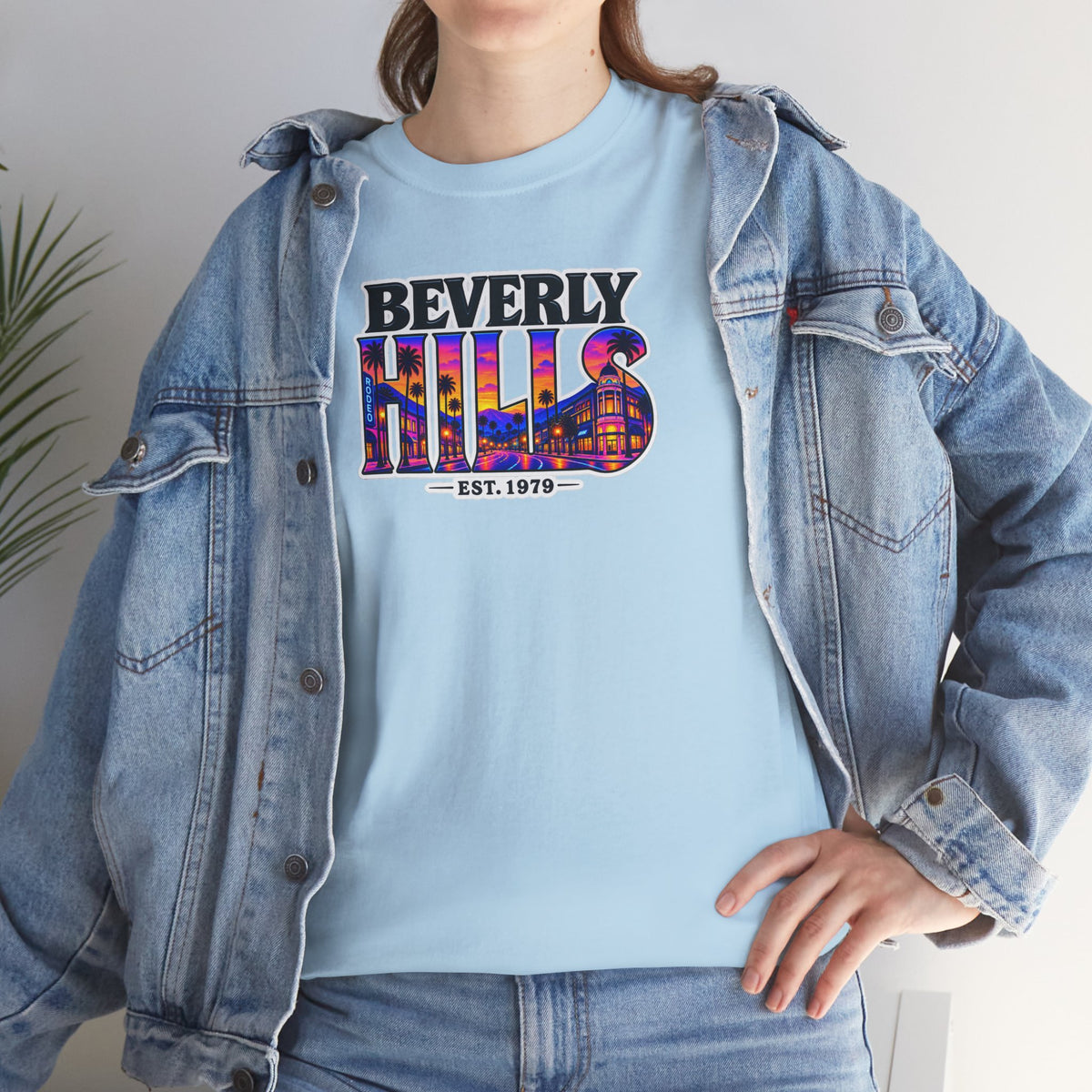 Beverly Hills Retro Sunset Tee — 'Beverly Hills EST. 1979' Graphic T-Shirt