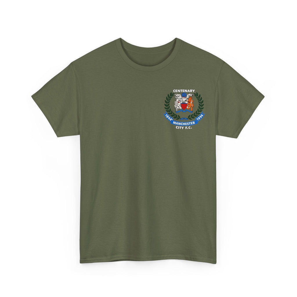 Manchester City F.C. Centenary Crest Tee — 1894–1994 Vintage Football T‑Shirt