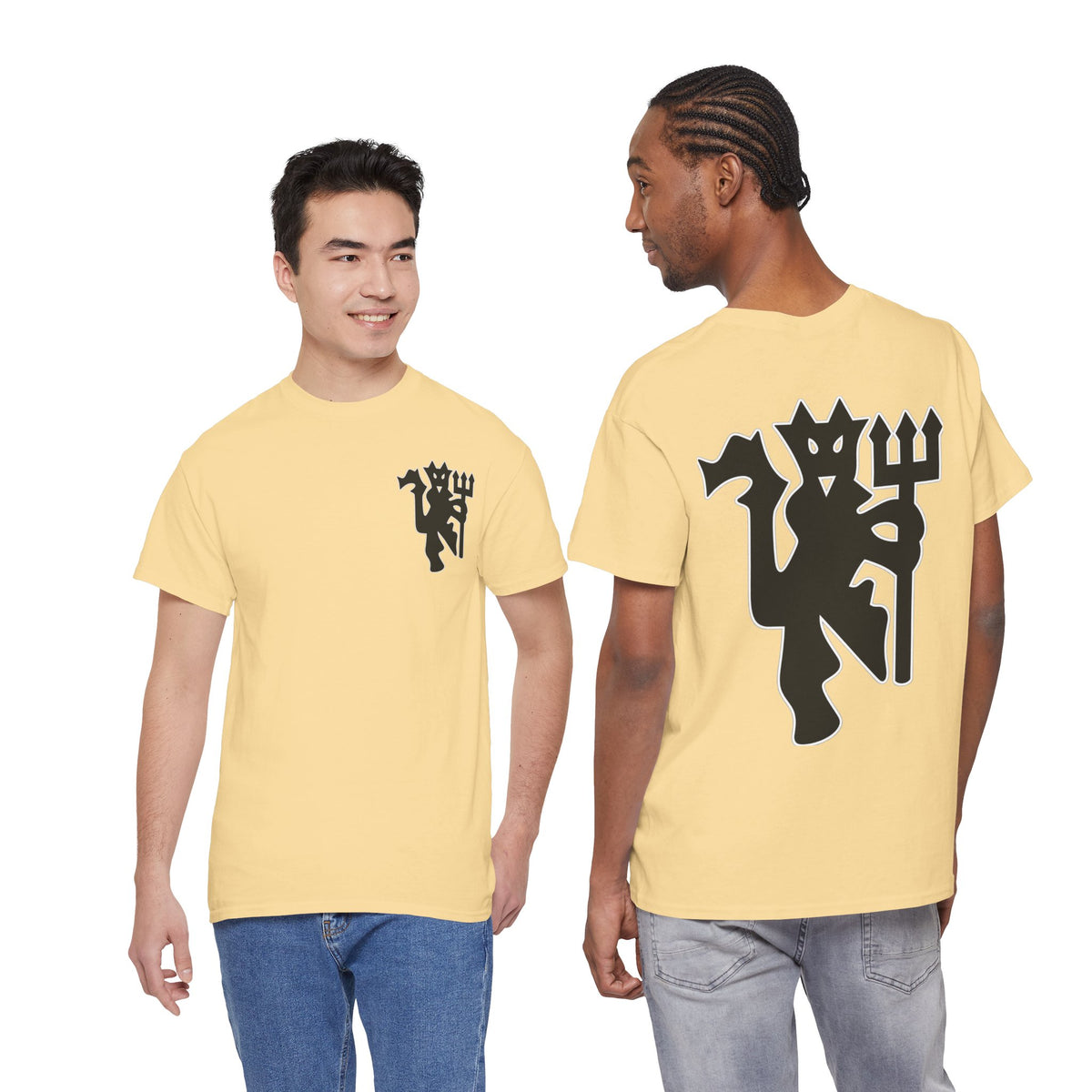 Manchester United Devil Cotton T-Shirt – Retro Trident Football Crest Tee