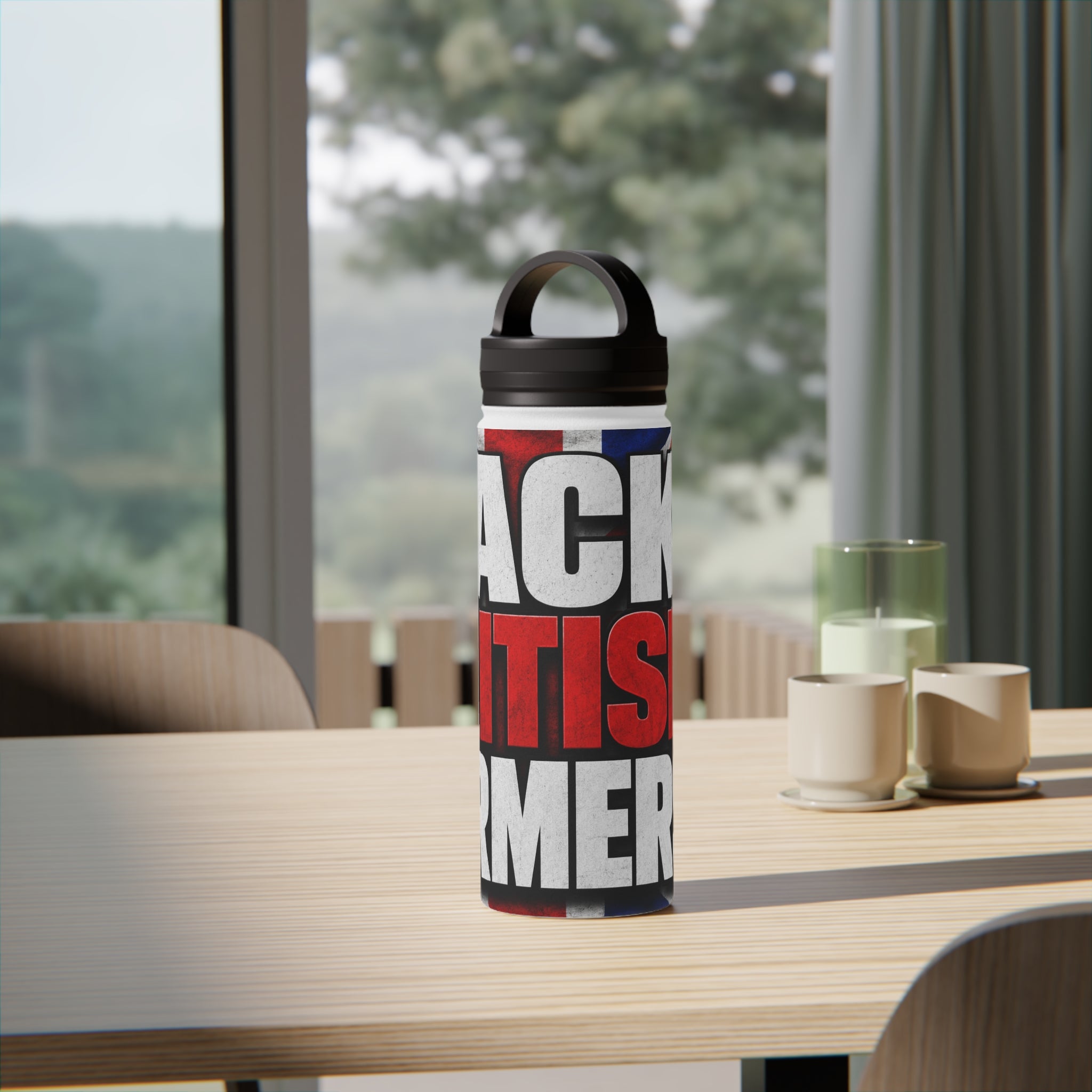 Back British Farmers Stainless Steel Water Bottle — Union Jack Patriotic Insulated Bottle