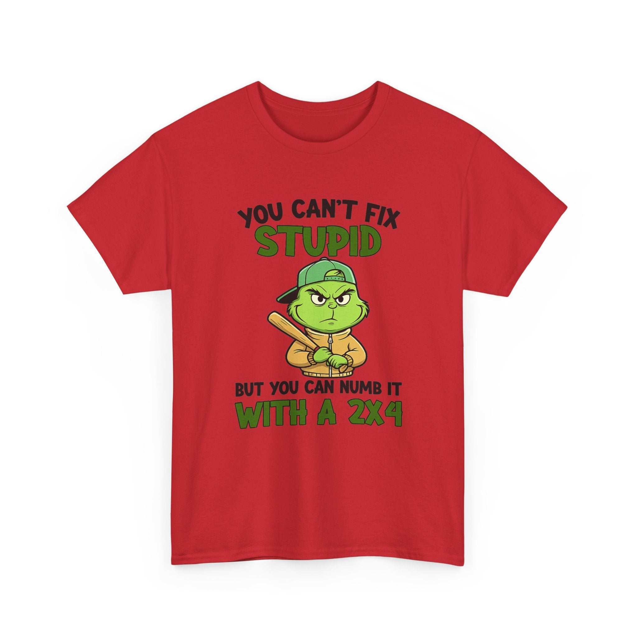Funny Carpenter T‑Shirt — "You Can't Fix Stupid But You Can Numb It With a 2x4"