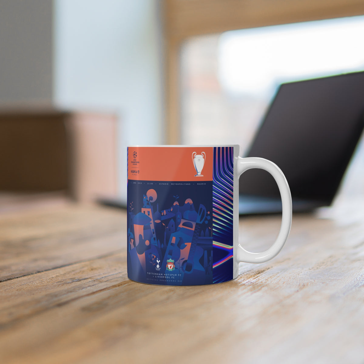 Liverpool 2018 & 2019 UEFA Champions League Finals Programme Covers Inspired Ceramic Coffee Mug — 11oz & 15oz