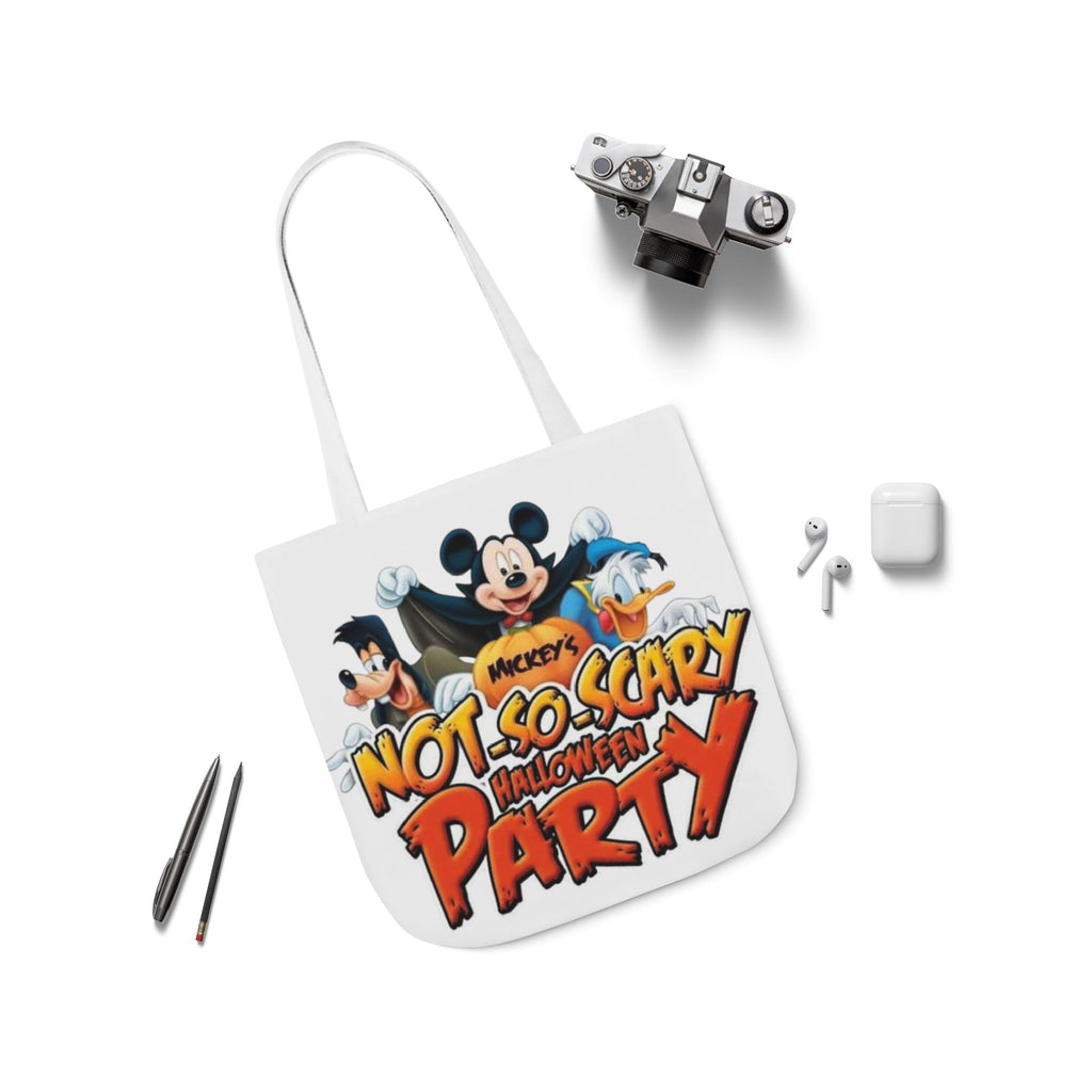 Halloween Party Canvas Tote Bag — "Not-So-Scary Halloween Party" Graphic