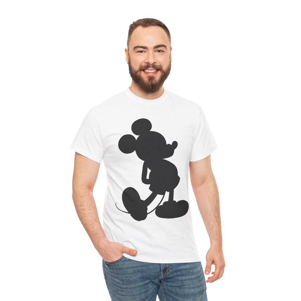 Mickey Mouse Silhouette Graphic Tee — Retro Cartoon Shadow T-Shirt