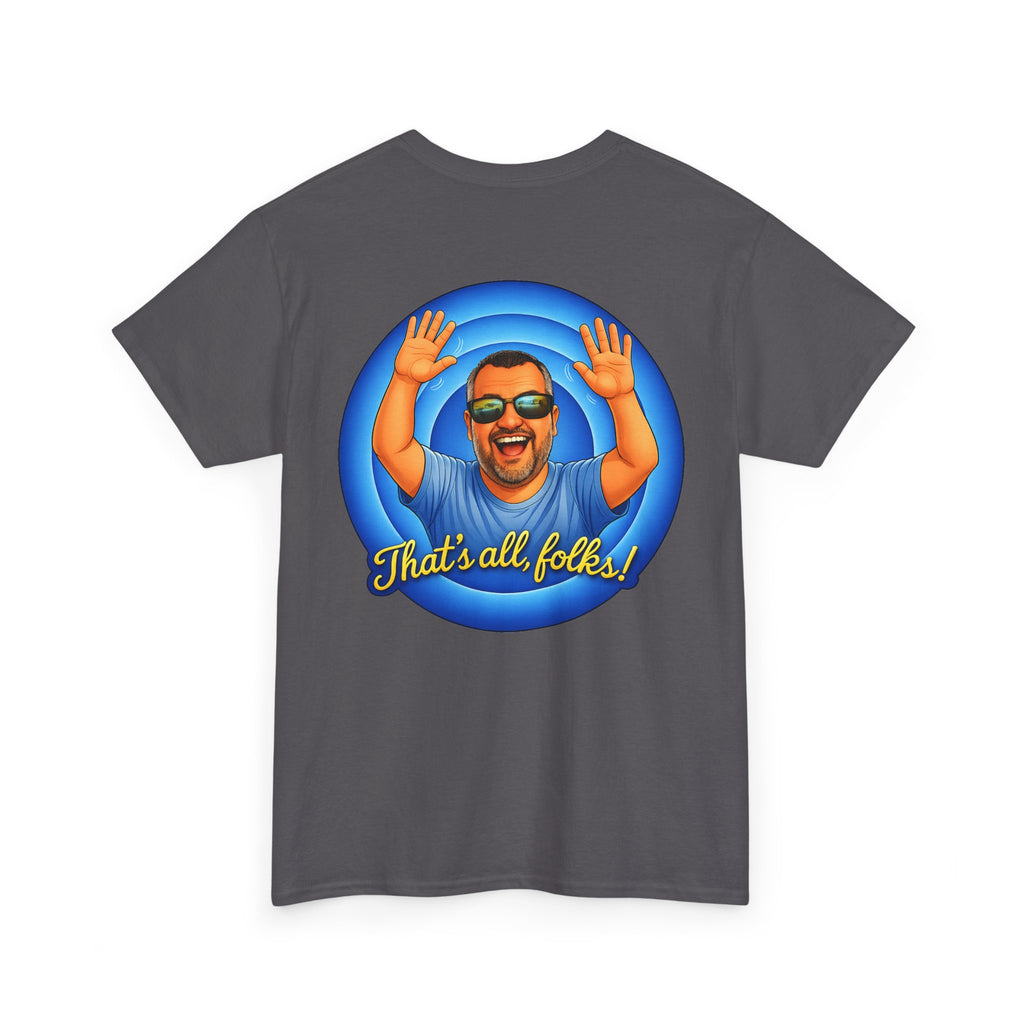 T-Shirt — "That's All, Folks!" Waving Portrait Graphic Tee