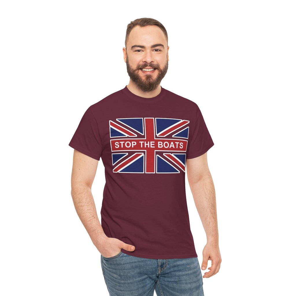 Union Jack "Stop The Boats" Political Statement Tee / T-Shirt